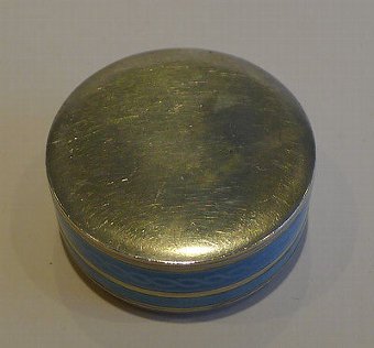 Antique Pristine Sterling Silver & Enamel Box c.1900