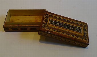 Antique Antique English Tunbridge Ware Matches Box / Vesta c.1870