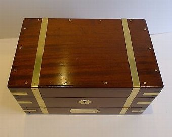 Antique Antique Military / Campaign Style Jewelry Box c.1840