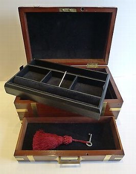 Antique Antique Military / Campaign Style Jewelry Box c.1840