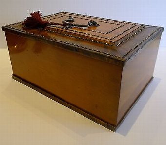 Antique Unusual Antique French Satinwood & Burr Thuya Wood Box c.1820