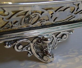 Antique Magnificent Antique English Reticulated Serving Tray by Lee & Wigfull c.1880