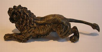 Antique Quality Antique Figural Vienna Cold Painted Bronze Lion c.1900