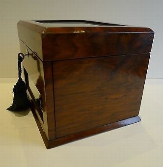 Antique Antique English Walnut & Glass Jewelry Box c.1890