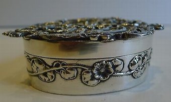 Antique Antique English Sterling Silver Pot Pourri Box by William Comyns