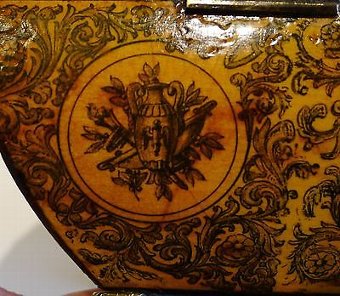 Antique Fine Quality English Regency Penwork Jewelry Box c.1820