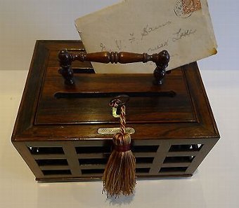 Antique Antique English Regency Letter Box in Rosewood c.1820