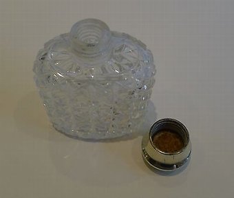 Antique Antique Sterling Silver Topped Scent / Cologne Bottle - 1881