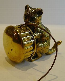 Antique English Figural String / Twine Box - Cat c.1890