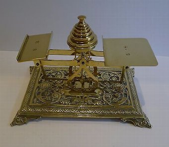 Antique Antique English Brass Postal or Letter Scale c.1880