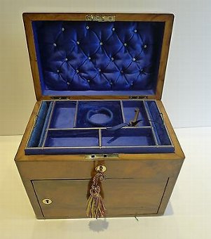 Antique Antique English Walnut Jewellery Box c.1890
