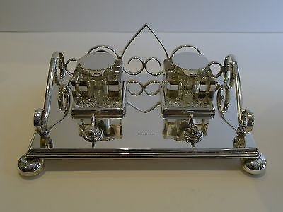 Antique Antique English Silver Plated Inkstand / Inkwell by Mappin & Webb c.1900