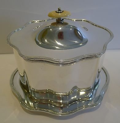 Antique Antique English Silver Plated Biscuit Box by Harrods, London, c.1880