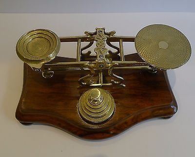 Antique Antique English Walnut and Brass Postal / Letter Scales by Sampson Mordan c.1860