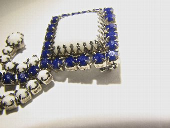 Antique Dazzling 'Sapphire' Blue & White Fringe Pendant Brooch