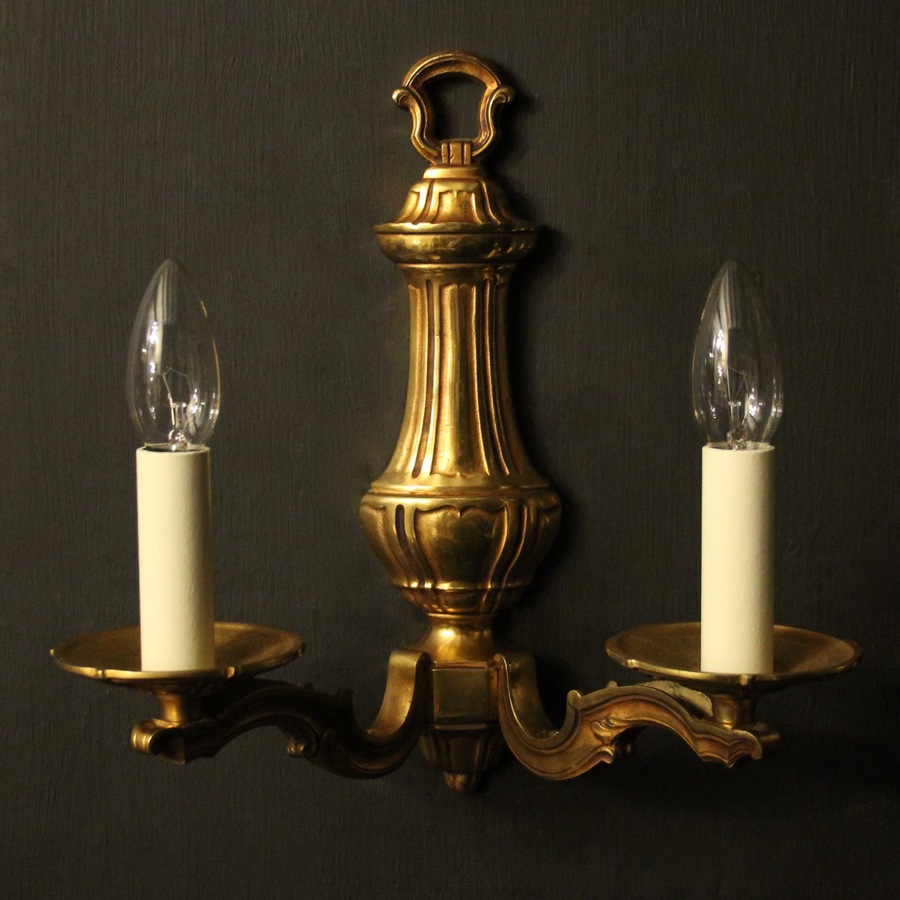 Antique French Pair Of Gilded Bronze Antique Wall Lights