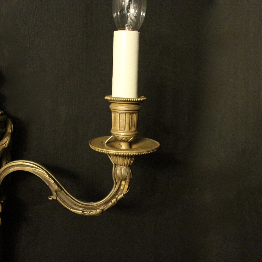 Antique French Pair Of Bronze Antique Wall Sconces