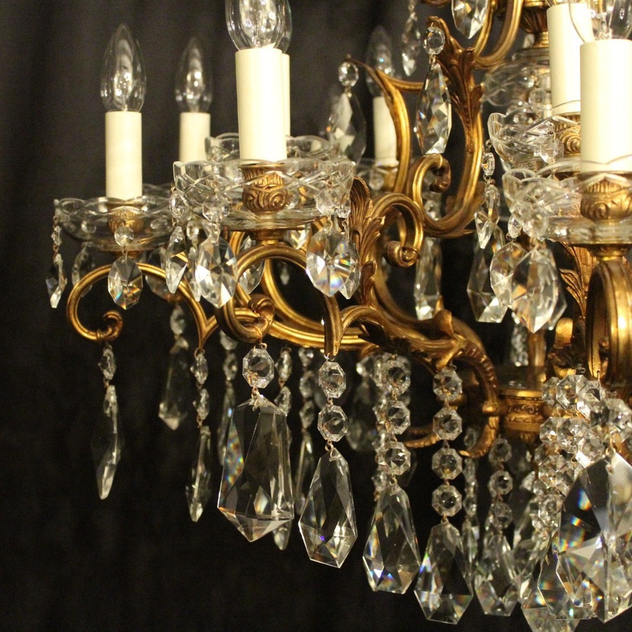 Antique Italian Gilded 16 Light Antique Chandelier