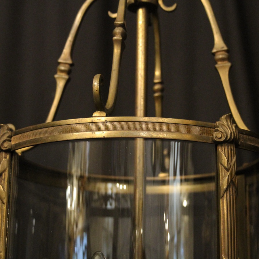 Antique French Gilded Four Light Antique Hall Lantern
