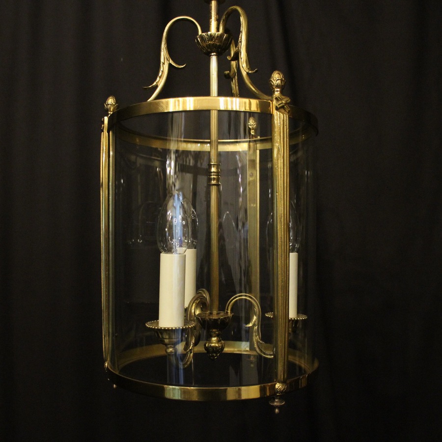 Antique French Gilded Triple Light Antique Lantern