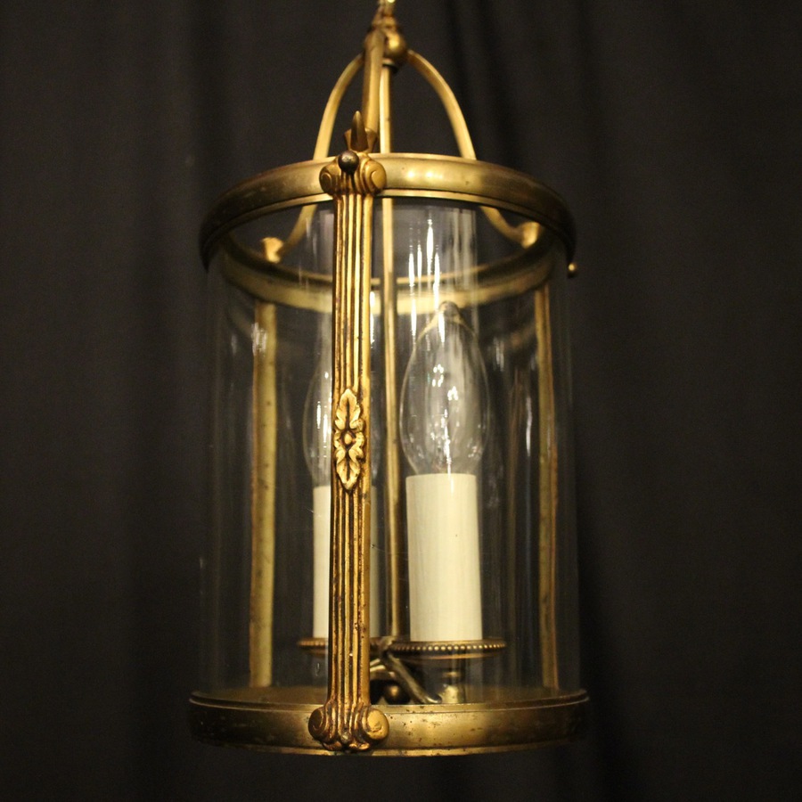 Antique French Gilded Twin Light Antique Lantern