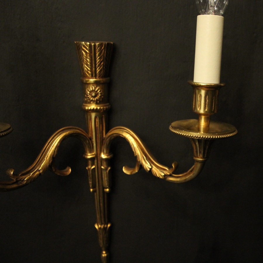 Antique French Pair Of Gilded Empire Antique Wall Lights