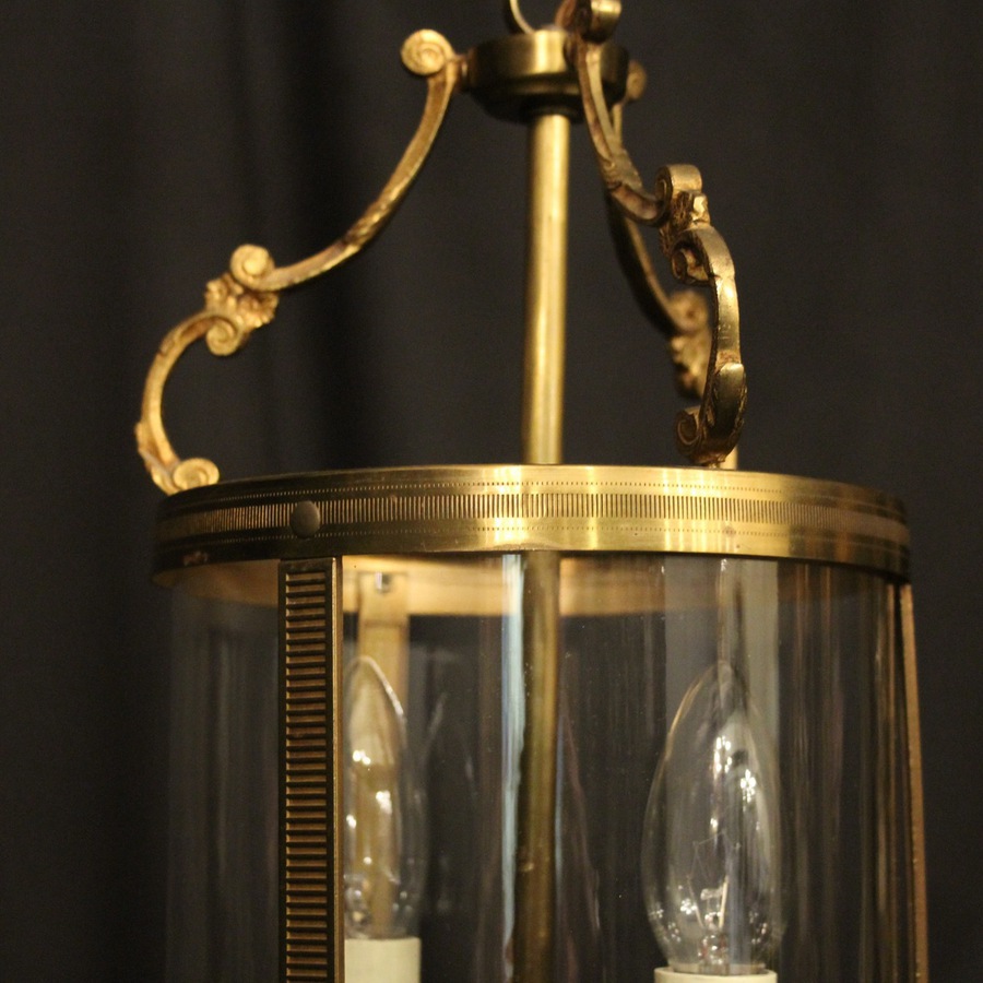 Antique French Gilded Twin Light Antique Hall Lantern
