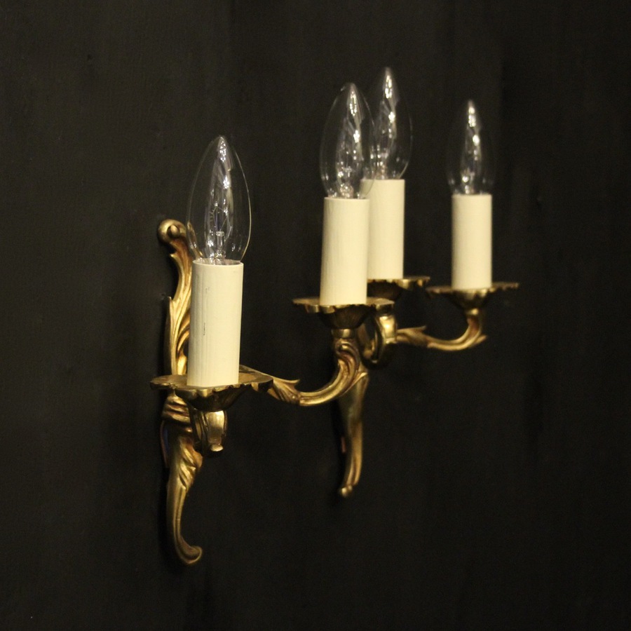 Antique French Pair Of Gilded Antique Wall Lights