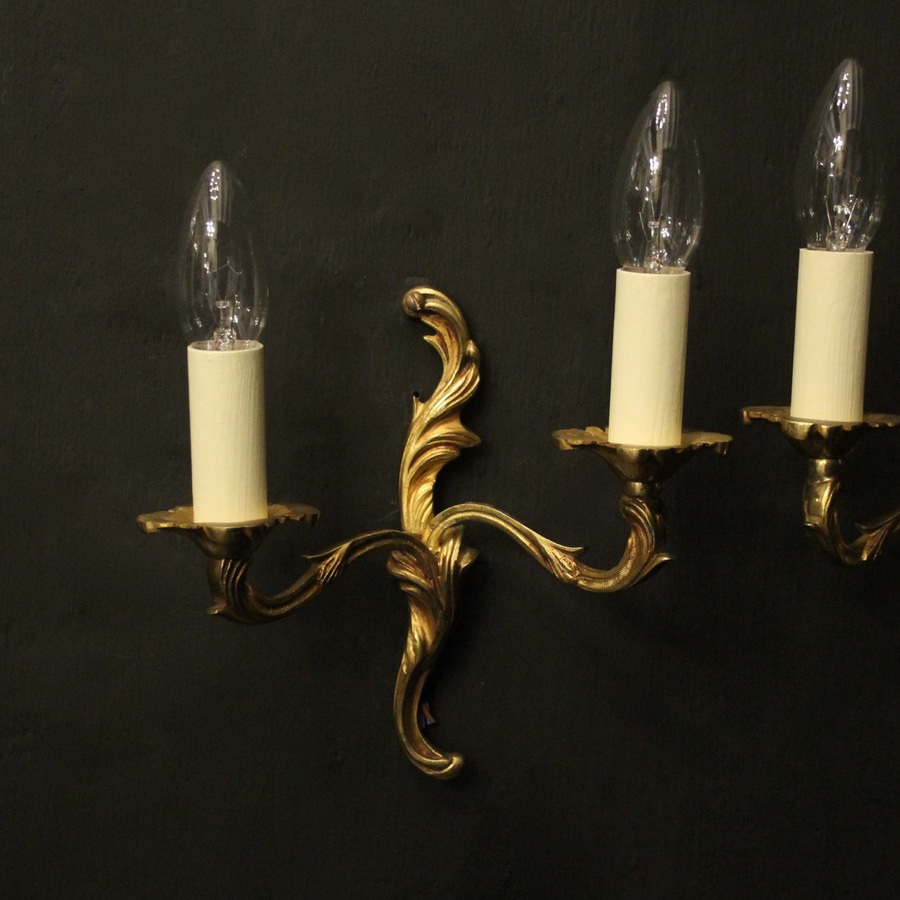 Antique French Pair Of Gilded Antique Wall Lights