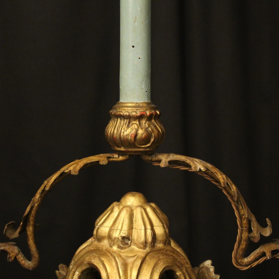 Antique Italian Giltwood 19th C Antique Lantern 