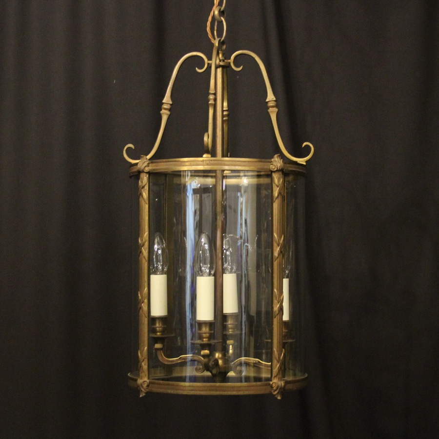 Antique French Gilded Four Light Antique Hall Lantern