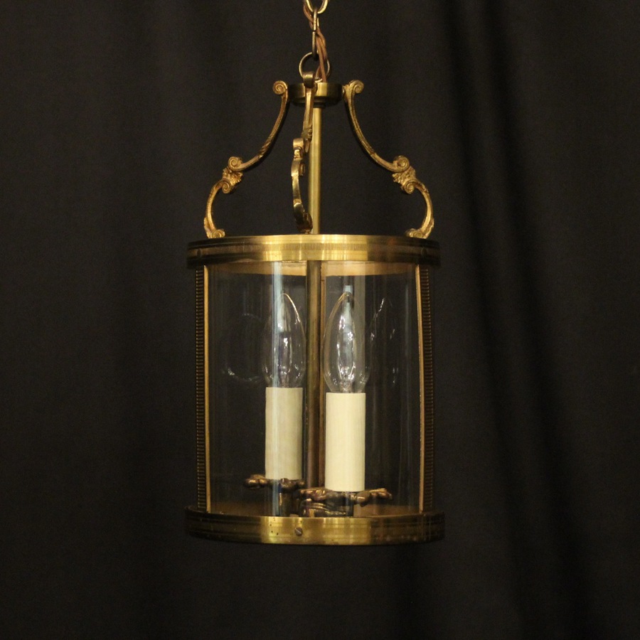 Antique French Gilded Twin Light Antique Hall Lantern