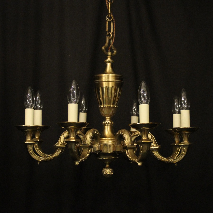 Antique French Gilded 8 Light Antique Chandelier
