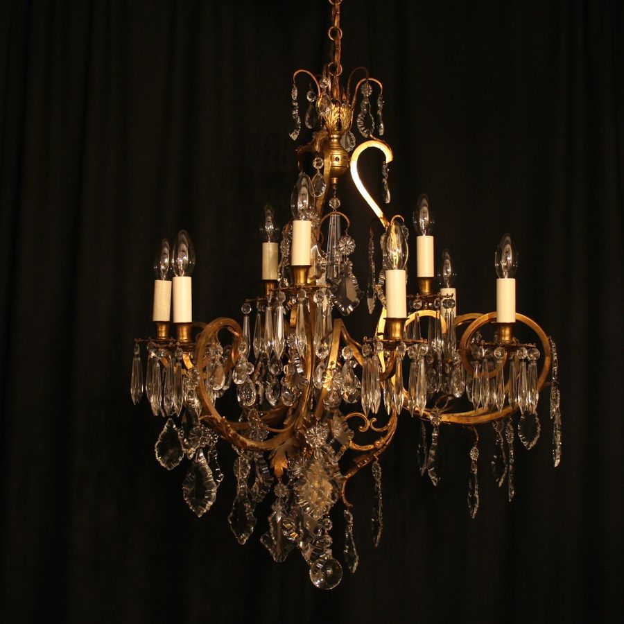 French Gilded 9 Light Antique Chandelier