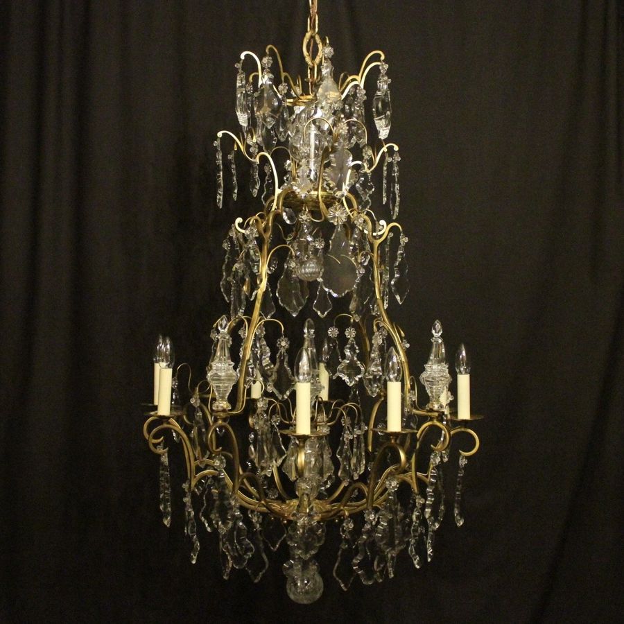 French Gilded 8 Light Antique Chandelier