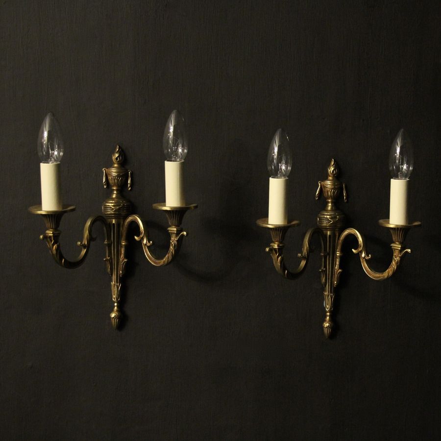 French Pair Of Twin Arm Antique Wall Lights