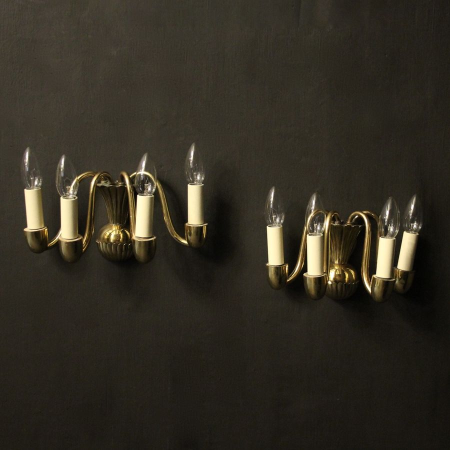 English Pair Of Four Arm Antique Wall Lights