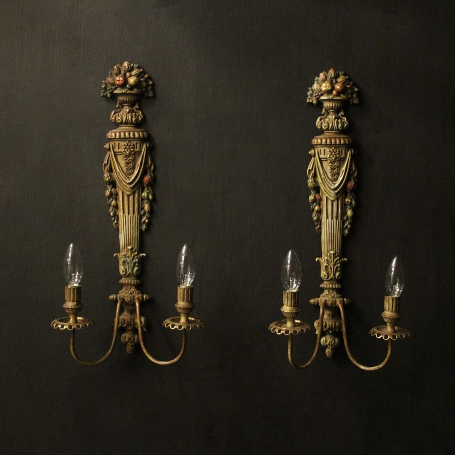 French Polychrome & Toleware Wall Lights