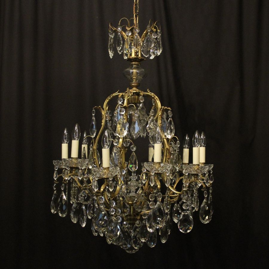 French Gilded Bronze & Crystal Chandelier