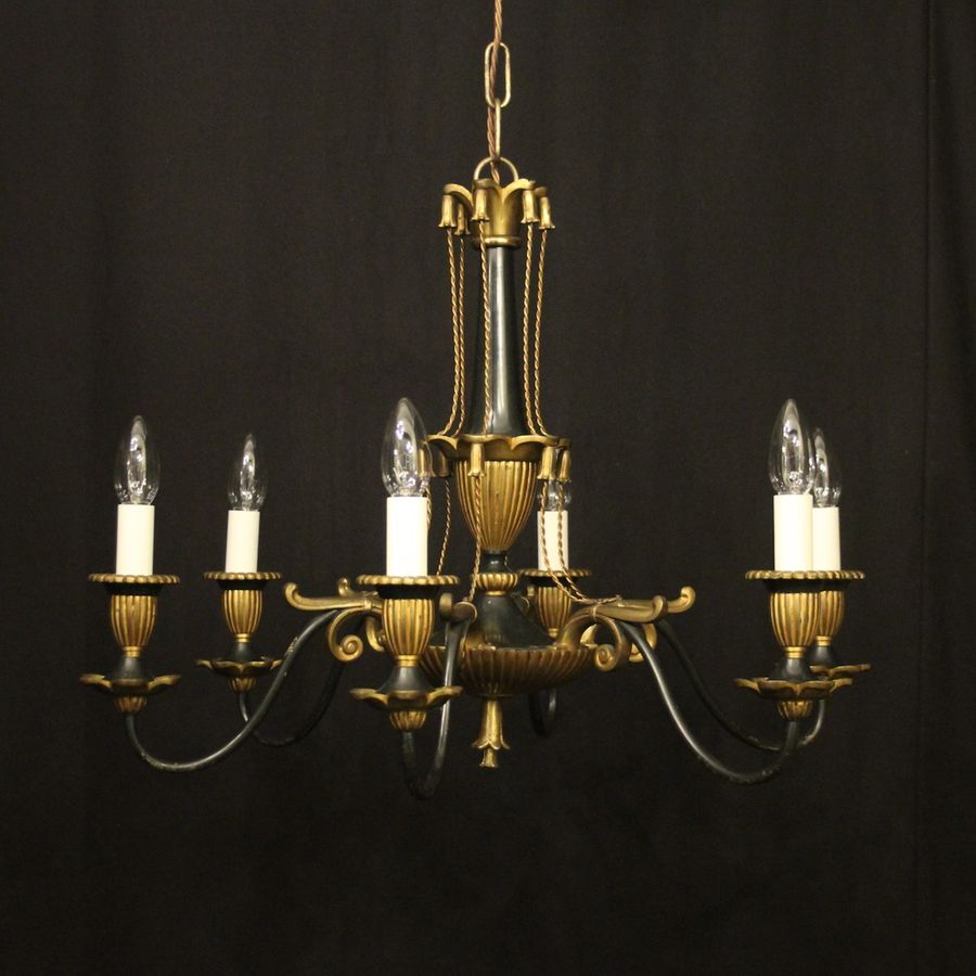 French Empire 6 Light Antique Chandelier