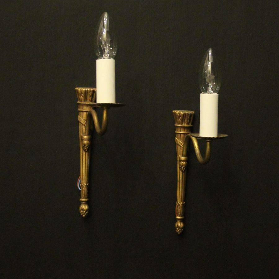 French Pair Of Single Arm Antique Wall Lights