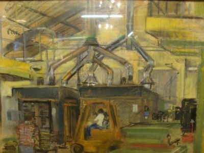 AN ORIGINAL SIGNED SCOTTISH INDUSTRIAL GOUACHE PAINTING BY 'ANTHONY ARMSTRONG'