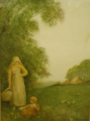LOVELY 19THC WATERCOLOUR LANDSCAPE PAINTING BY 'FREDERICK HINES' (1875-1897)