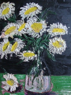 GORGEOUS ORIGINAL SWEPT FRAMED STILL LIFE OIL PAINTING IN THE STYLE OF VAN GOGH