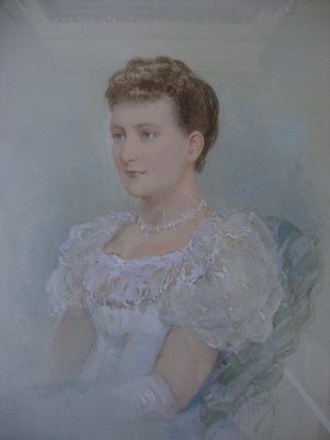 LOVELY WATERCOLOUR PORTRAIT PAINTING OF A PRETTY LADY  'HENRY WHATLEY' 1842-1901