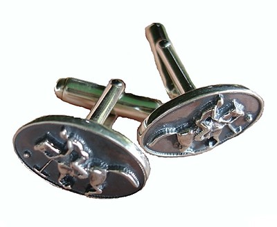 Solid .925 Sterling Silver Argentine Polo Player / Polo Pony Cufflinks