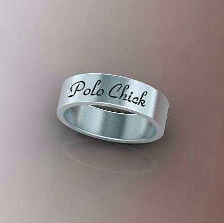 Solid .925 Sterling Silver Polo Chick Band Ring