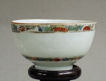 Antique Chinese export famille verte coffee cup & teabowl, Yongzheng