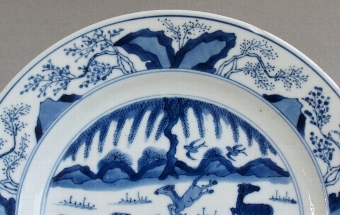 Antique Chinese plate with 8 horses of Mu Wang, Kangxi