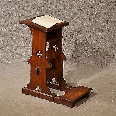 Antique Oak Lectern Bible Prayer Stand Victorian English Ecclesiastical c1880